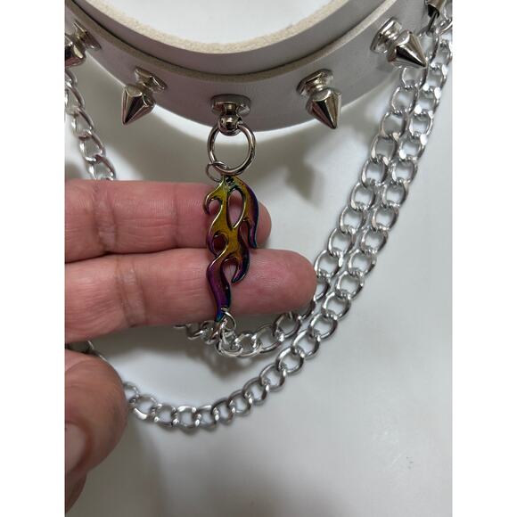 Gothic Rock Punk Faux Leather Chokers 5 Lot Necklace Whimsygoth Fairycore Witchy - Picture 5 of 10